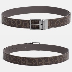 Ceinture réversible Calvin Klein Ck Jeans en cuir marron & monogramme