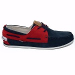 Chaussures bateau Tommy Hilfiger Miles en cuir bleu marine et rouge