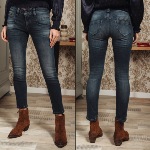 Jean Freeman T Porter Alexa cropped délavage Farwell coupe slim 7/8éme