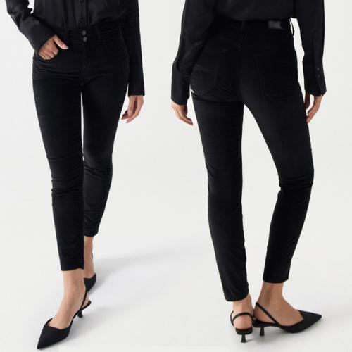 Jeans / Pantalon Salsa femme Secret en velours noir