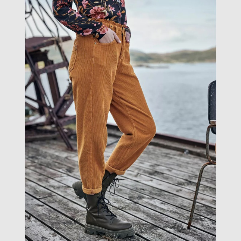 Pantalon Freeman T Porter femme Lara en velour jaune