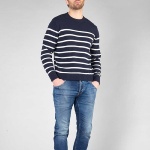 Pull marinière le temps des cerises homme Milor bleu marine rayé