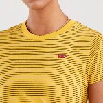 T Shirt femme Levi's ® Perfect Tee jaune rayé noir