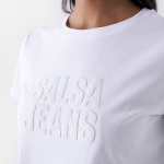 Tee Shirt Salsa Jeans femme en coton blanc