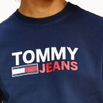 T Shirt Tommy Jeans bleu marine Skinny Corp Tee coupe ajustée