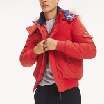 Blouson Tommy Hilfiger Jeans pour homme bomber technique rouge