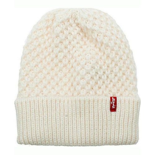 Bonnet Levi's ® en maille texturée crème étiquette rouge