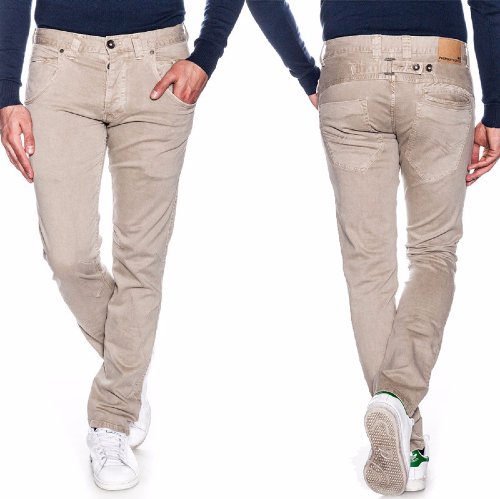 Pantalon Freeman T Porter homme modèle Eddy en coton stretch beige