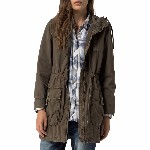 Parka Tommy Hilfiger femme en coton kaki olive night