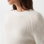 Pull en laine et mohair blanc cassé Salsa pour femme