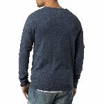 Pull col rond Tommy Hilfiger modèle Ethan bleu marine chiné