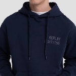 Sweat capuche Replay Jeans bleu marine