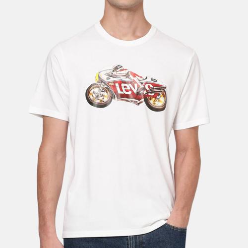 T Shirt Levi's homme Motorcycle Tee blanc