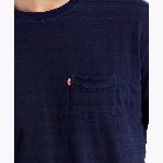 T Shirt Levis homme Sunrise Pocket en coton bleu marine