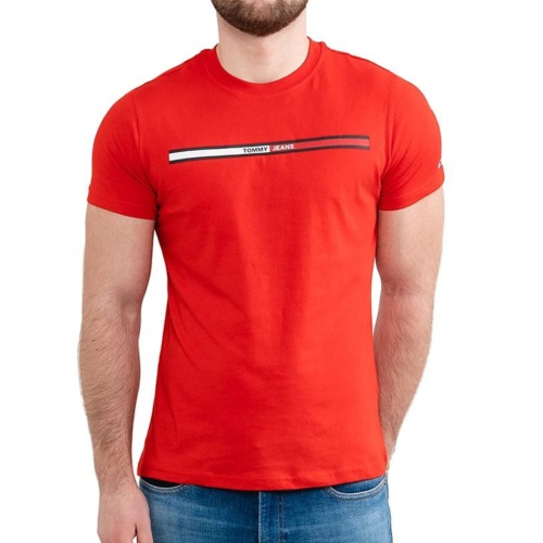 T Shirt Tommy Jeans rouge pour homme