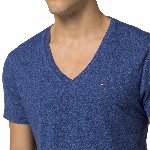 Tee Shirt Tommy Hilfiger homme modèle Panson Jaspe bleu chiné