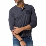 T Shirt Tommy Hilfiger homme manches longues modèle Lef bleu marine