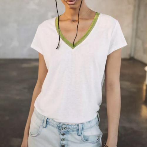 T Shirt en lin blanc Freeman T Porter Taile 