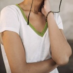 T Shirt en lin blanc Freeman T Porter Taile 