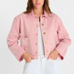 Veste en jeans rose Le Temps des Cerises Aksel