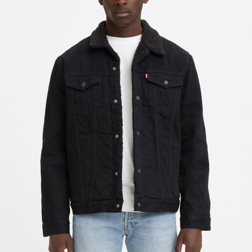 Blouson en jean doublée sherpa Levis homme trucker noir