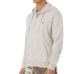 Veste / Sweat zippé capuche Us Polo Heritage beige