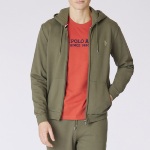 Veste Sweat zippé capuche Us Polo Assn kaki