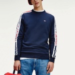 Sweat Tommy Jeans homme bleu marine avec bandes