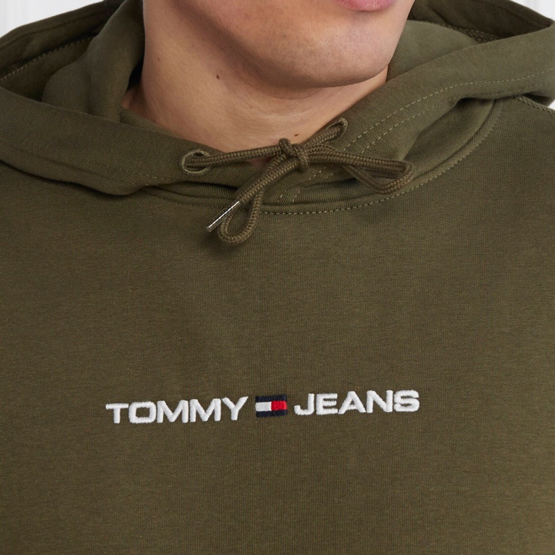 Sweat à capuche en polaire Homme Tommy Hilfiger vert kaki