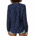 Chemisier Blouse Tommy Hilfiger femme en lyocell et viscose bleu marine à motifs blancs