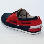 Chaussures bateau Tommy Hilfiger Miles en cuir bleu marine et rouge