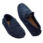 Chaussures mocassins Tommy Hilfiger en cuir daim bleu marine