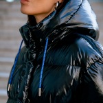 Doudoune noire brillante Freeman T Porter Vardia