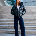 Doudoune noire brillante Freeman T Porter Vardia