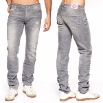 Jean Japan Rags 611 Basic pour homme coupe ajustée délavage gris Wss90