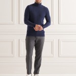 Pull col roulé Superdry homme en laine d'agneau bleu marine