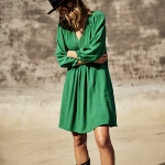 Robe Freeman T Porter femme Juna Plain Color verte