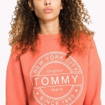 Sweat femme Tommy Hilfiger Jeans corail