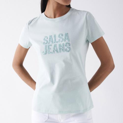 Tee Shirt Salsa Jeans femme en coton vert