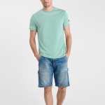 T Shirt chiné Le Temps des Cerises homme Melo aqua