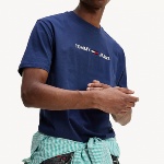 T Shirt Tommy Hilfiger Jeans bleu marine avec logo brodé