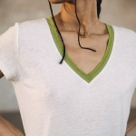 T Shirt en lin blanc Freeman T Porter Taile 