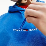 Sweat capuche Tommy Hilfiger Jeans homme bleu chiné