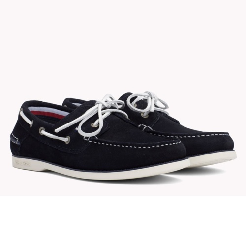 Chaussures bateau Tommy Hilfiger en cuir daim bleu marine