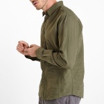 Chemise en lin kaki Le Temps des Cerises Rodes pour homme