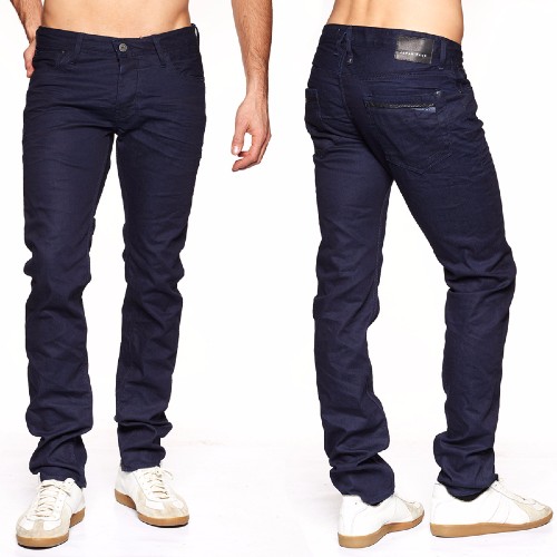 Jean Japan Rags 611 Fulto bleu foncé pour homme coupe droite ajustée