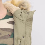 Parka femme Tommy Hilfiger beige kaki avec fourrure amovible