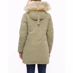 Parka femme Tommy Hilfiger beige kaki avec fourrure amovible