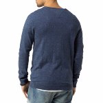 Pull homme Tommy Hilfiger en coton chiné bleu sodalite blue, col rond