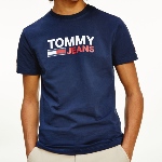 T Shirt Tommy Jeans bleu marine Skinny Corp Tee coupe ajustée